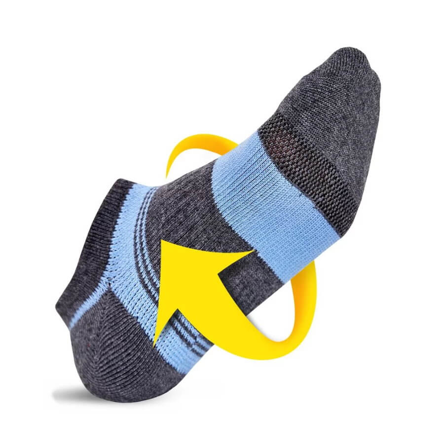 Men Arch Support Cushion Low Cut Socks- Striped Pattern